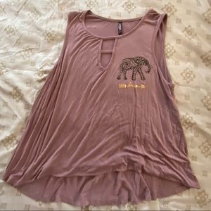 Plus size mauve sleeveless top